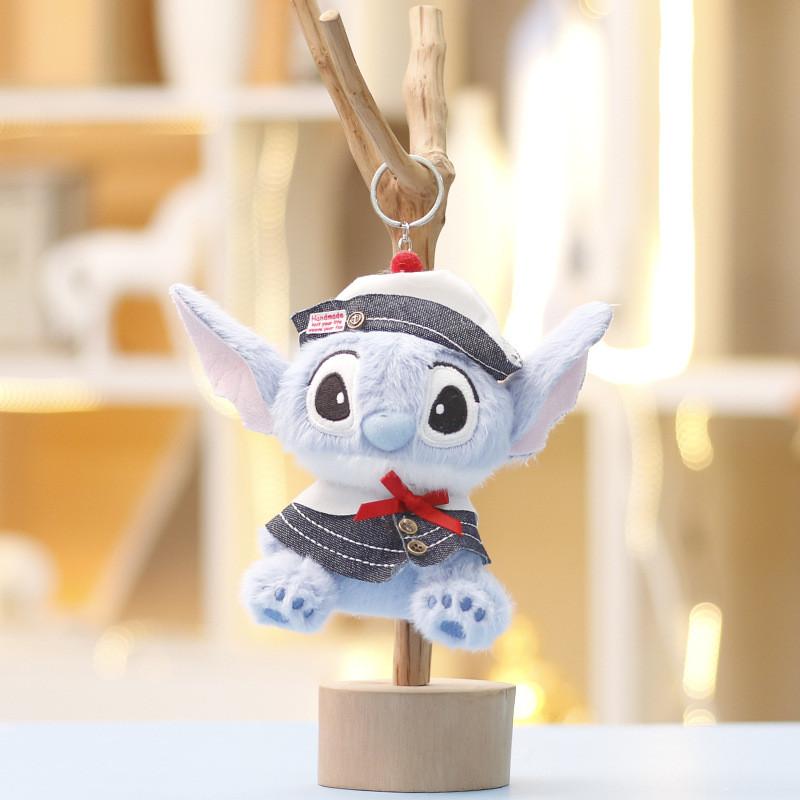 Stitch Plush Toy Keychain With Scarf And Trench Coat Design For Kids And Collectors