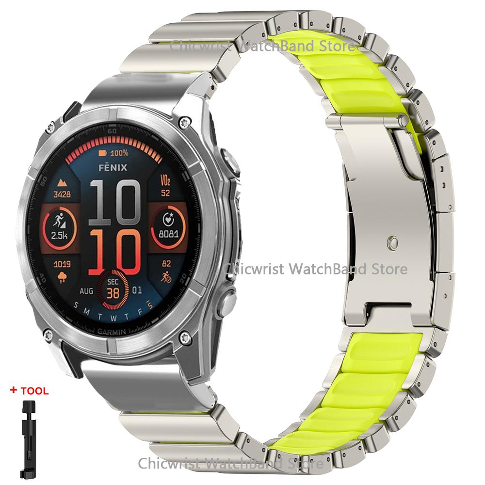 26mm Titanband für Garmin Uhr Fenix 8 7X Pro Tactix 7 EPIX Pro 51mm Enduro 3 2X Instinct 3 2X 50mm Quick Fit Armband