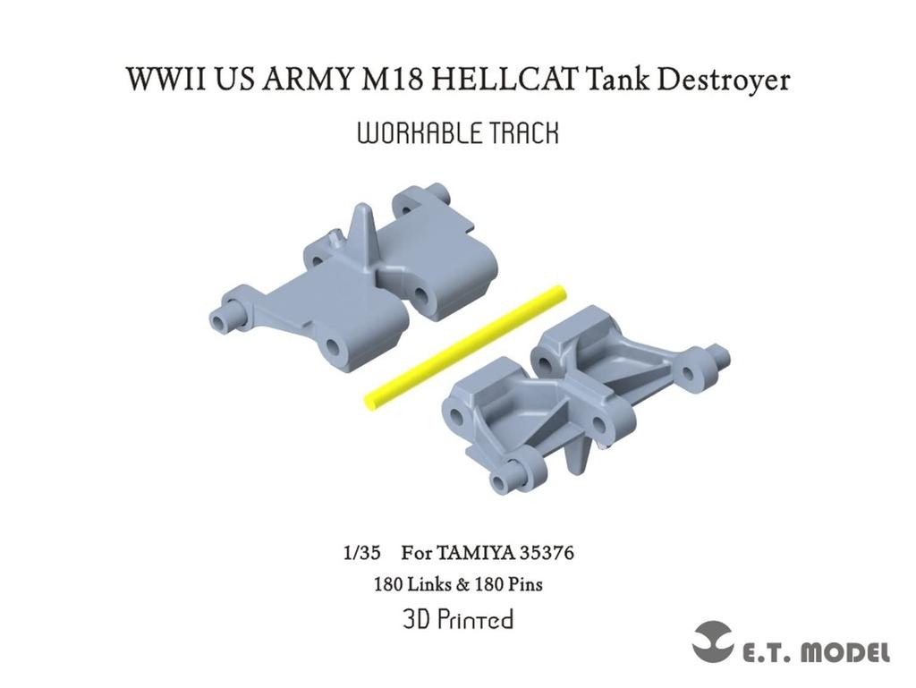 ET Model WWII US Army M18 Hellcat Tank Destroyer with Working Tracks for Tamiya Plastic Model 1/35 Kits, P35-036