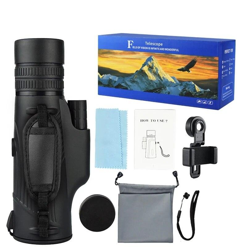 Monocular Telescope 12x50 ED Glass Monoculars For Adult With Phone Clip Waterproof For Bird Watching Equipment