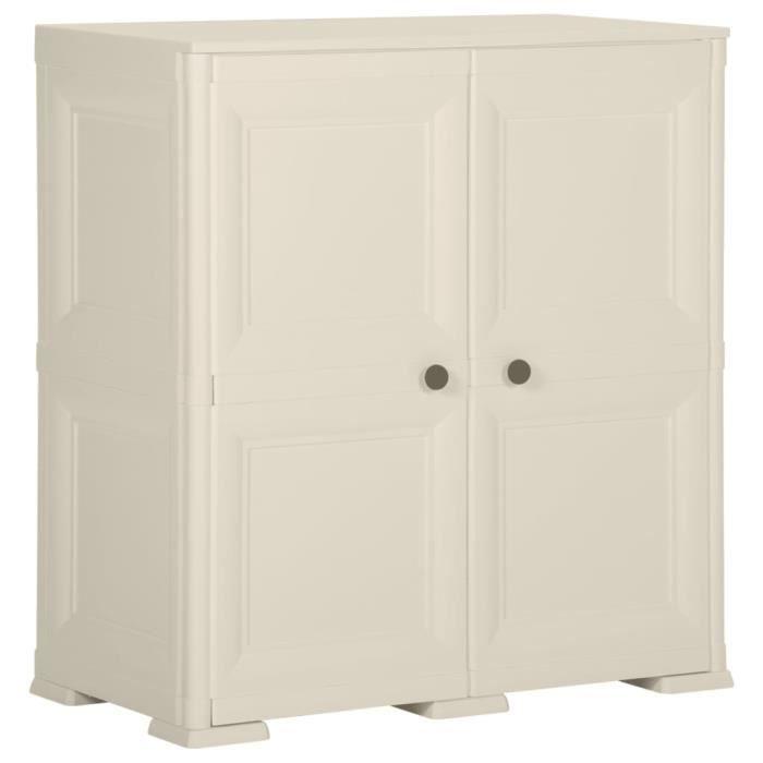VidaXL Plastic Cabinet 79x43x85.5 Cm Wood Design Cream 340595