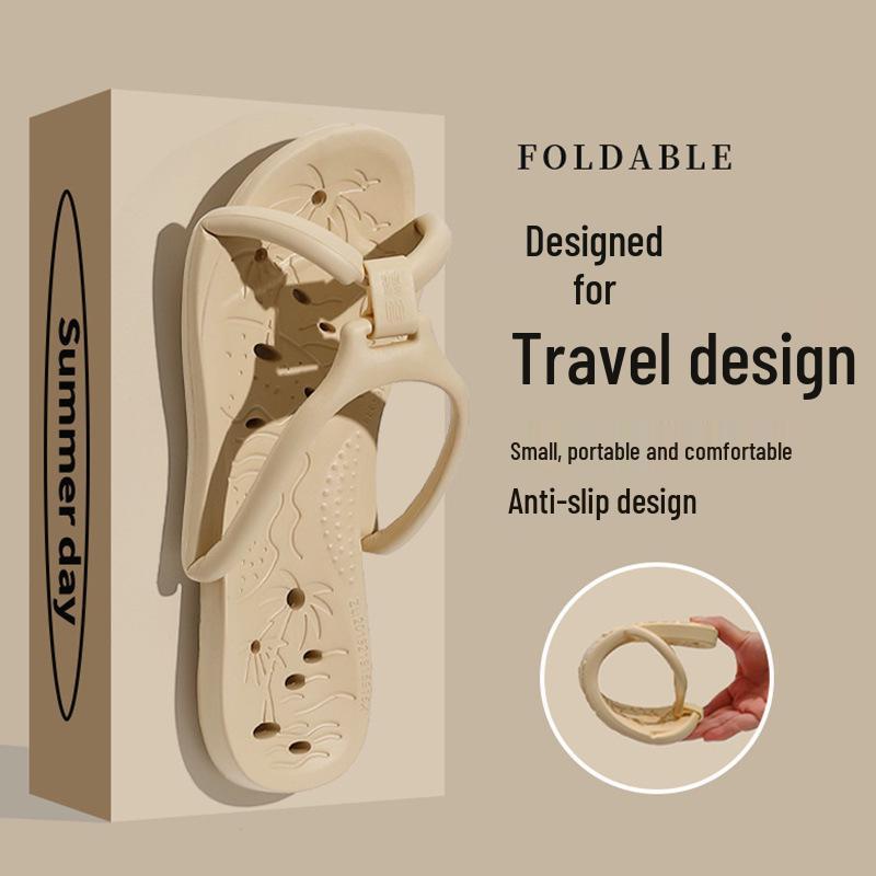 Unisex Portable Folding Non-Slip Travel Slippers for Beach, Bathroom, and Business Trips