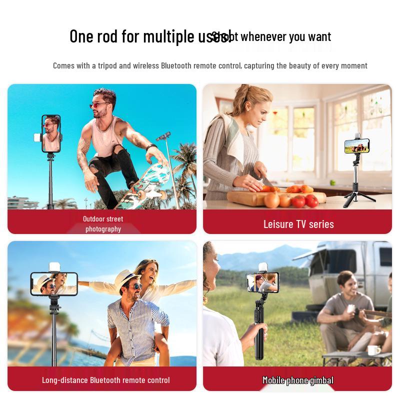 Portable Bluetooth Selfie Stick Tripod: Anti-Shake, Extendable, Travel-Ready Phone Holder