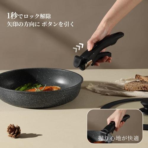 CAROTE 12-Piece Frying Pan Set, Induction and Gas Compatible, Free of Harmful Substances like PFOA, Professional Grade, 5-Layer Construction, Lightwei