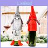 Charming Christmas No Face Doll Wine Bottle Cover With Hanging Legs For Festive Decor