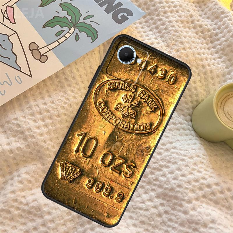 

Money Dollars Coin Gold Case For Realme GT6 GT7 Pro C67 C65 C63 C61 C55 C53 C51 C35 C71 C75 11 12 13 14 15 Pro Plus Realme C71 4G
