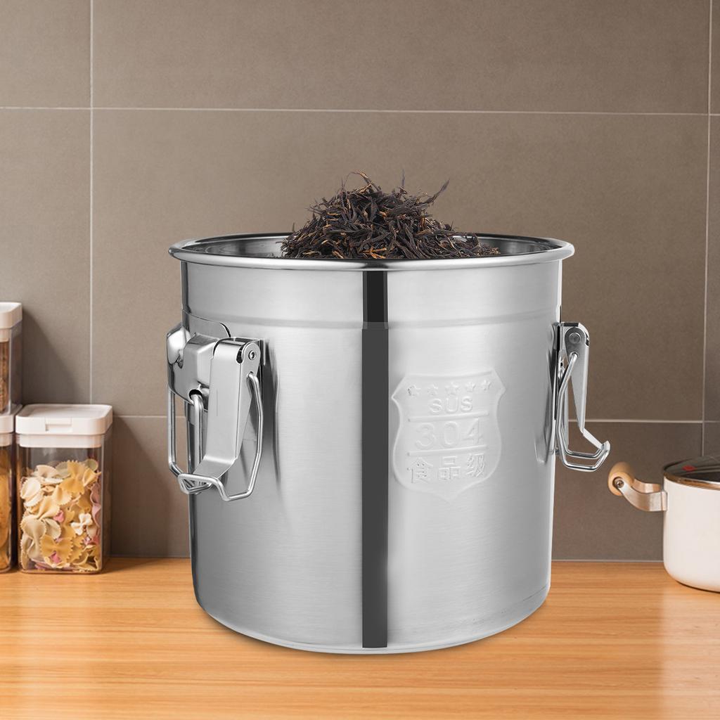 Premium 304 Stainless Steel Rice Storage Container, 12L/3.17gal Airtight Kitchen Grain Bin, Free Standing Food-Grade Canister