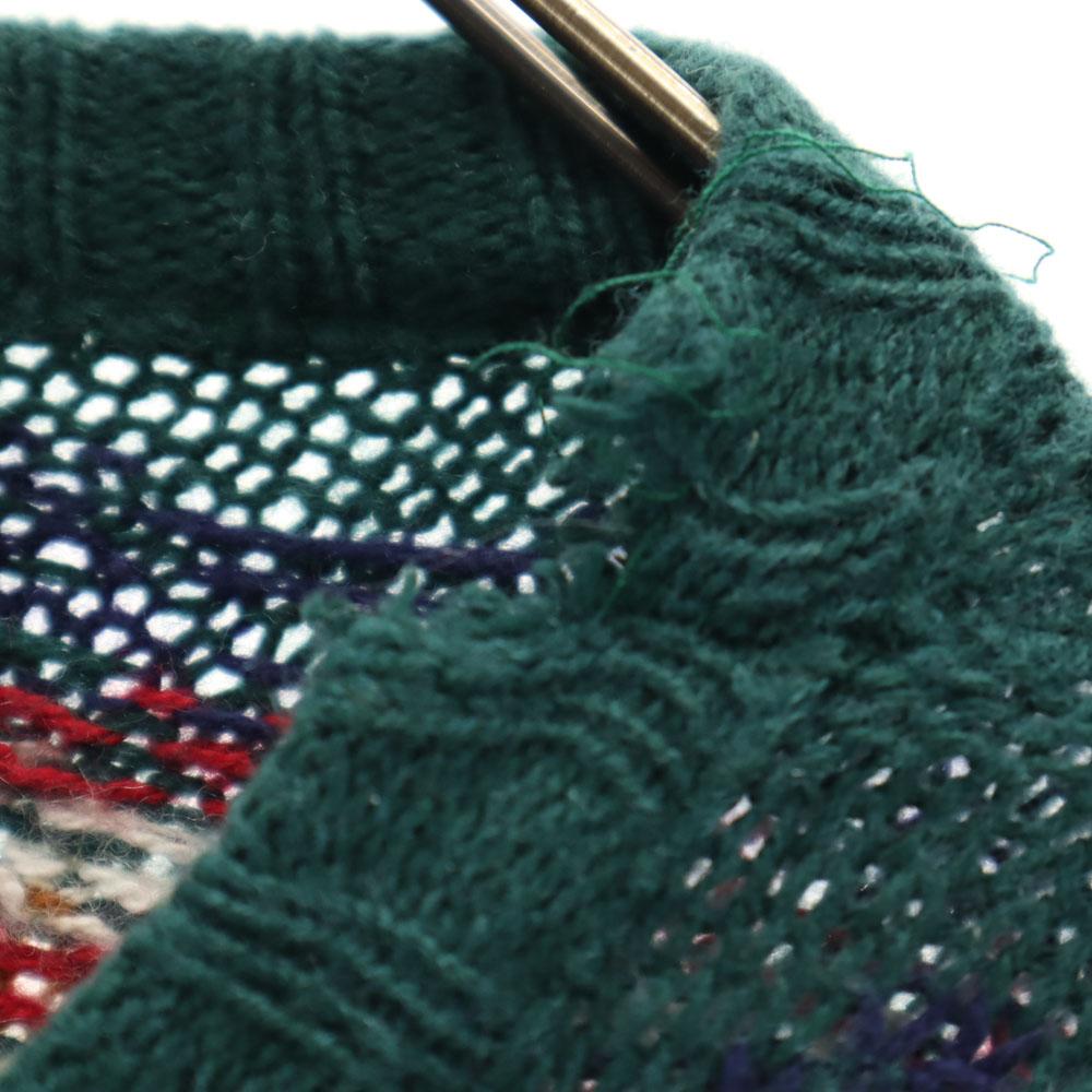 ALPS 80s 90s Made In USA Old Nordic Pattern Long Sleeve Sweater XL Knit Men's Used