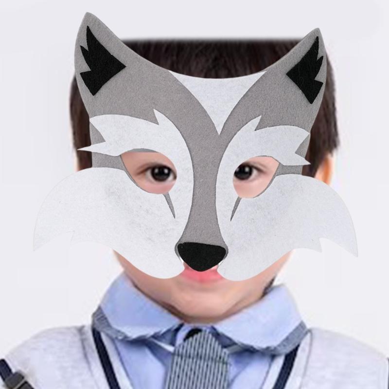 Foxes Wolf Costume Set Ears Tail Wolf Mask Animal Fancy Costume Kit Accessories Kids Adults Halloween Cosplays Props