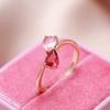 Kienl New Red With Pink Natural Zircon Rings For Women  Rose Gold Simple Slim Romantic Fashion Jewelry Gift For Girl Friend