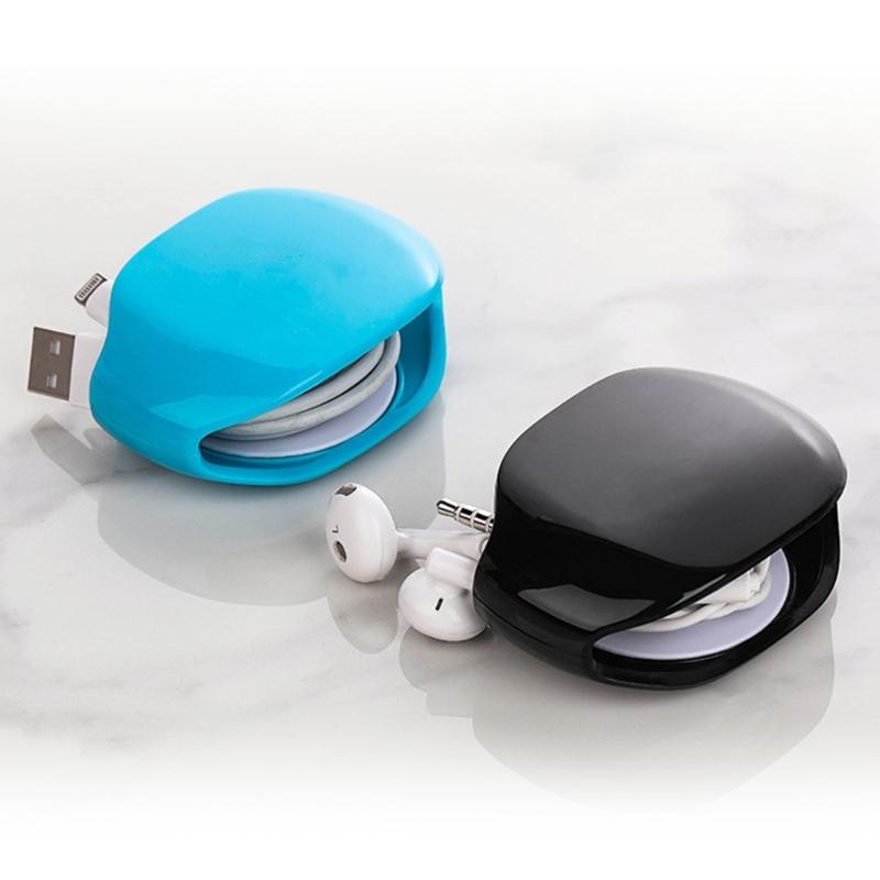 Rewinding Cable Management Case for Charging Wires Headphones Accessories Sturdy Plastic Metal Construction