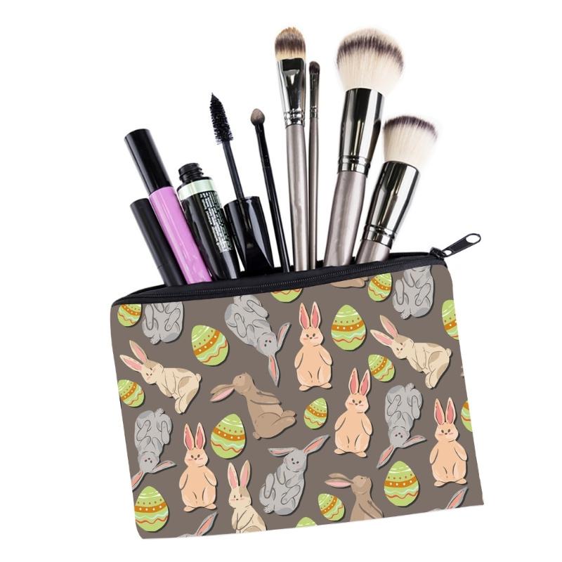 Easter Rabbit Toiletry Bag with Rabbit Pattern Makeup Bag Large Capacity Cosmetics Storage Bag Gift for Girl Women