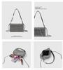 OIUYUE Rhinestone Mini Shoulder Bag, Women's Pochette, Sparkly Handbag, Shoulder Bag with Chain, Korean Style, Casual, Crossbody Bag, 2-Way (Free