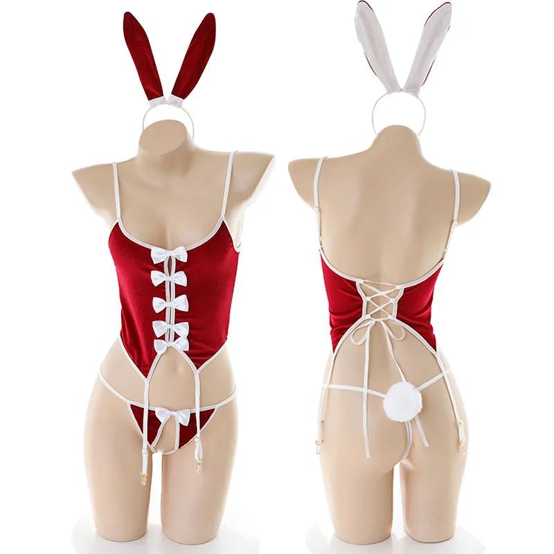 Sexy Bunny Girl Costume Babydoll Cosplay Lingerie Erotic Rabbit Girl Outfit Women Role Playing Underwear Bodysuit Clothes