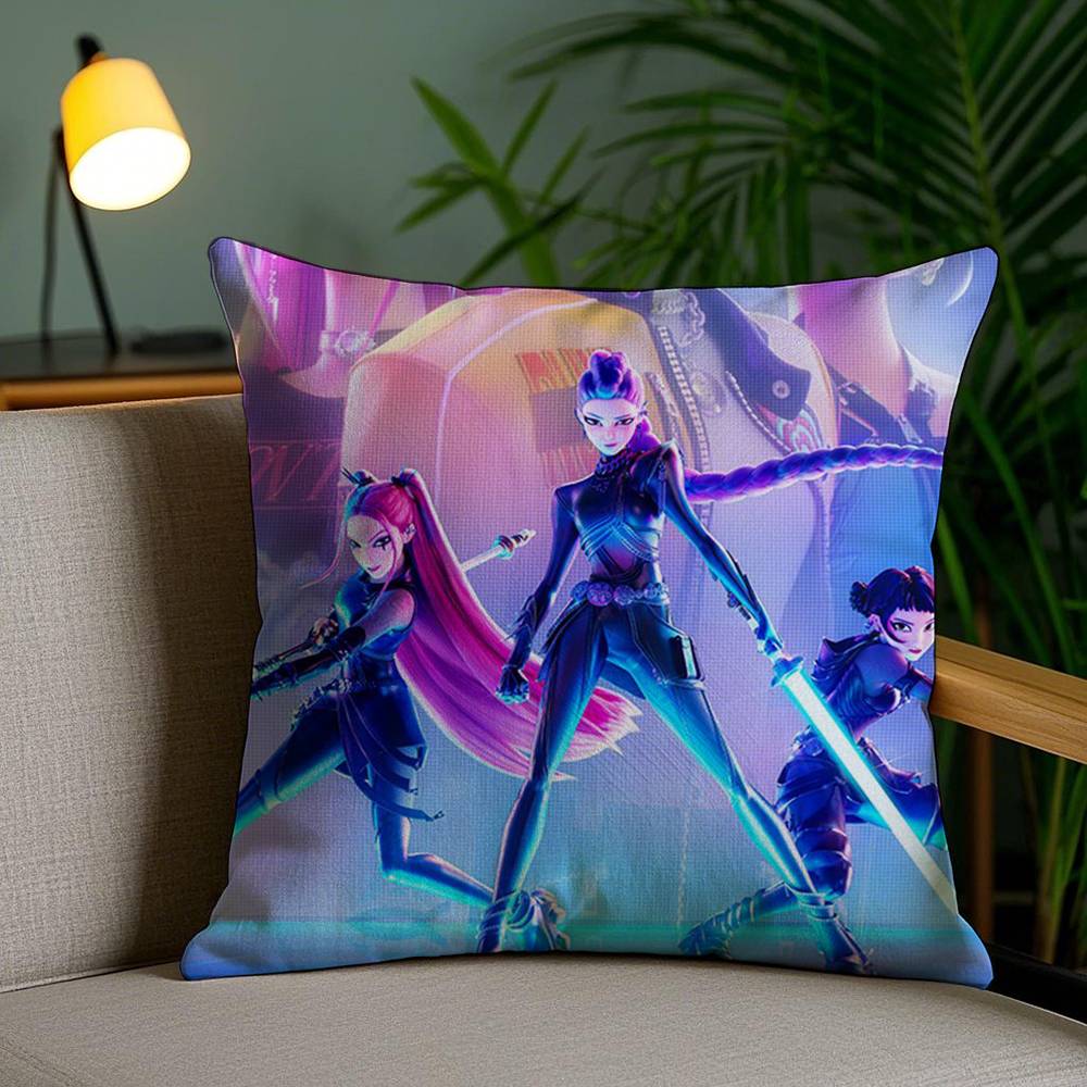 Anime Kpop D-Demon H-Hunters Pillow Case Sofa Short Plush Double-sided HD Printing Room Home Office Gift Cushion Cover