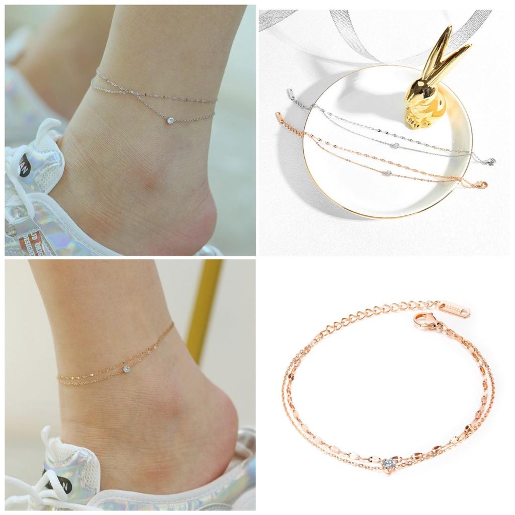 Ankle Zirconia Women Simple Fashion Jewelry Versatile Accessory Girl Chain Gifts