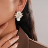 Light Luxury Diamond Water Drop Flower Silver Needle Earrings Fashion Personality Earrings Sense Earrings