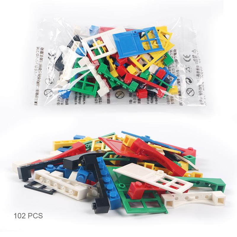 102pcs Door & Window Brick DIY House Building Blocks  Bricks Toys City Architect For Child Educational compatible with Lego