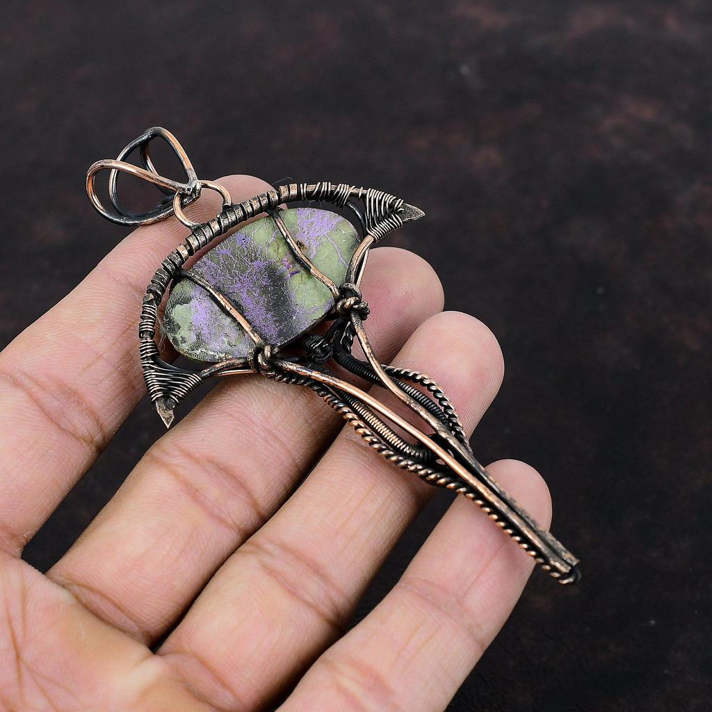Purpurite Pendant Copper Wire Wrapped Pendant Real Gemstone Pendant Wire Wrap Jewelry Handmade Pendant Copper Jewelry Special Occasion Gift