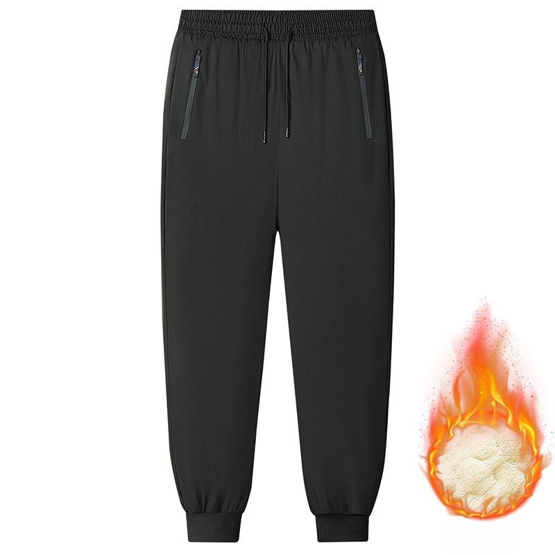 Pánské nepromokavé, větruodolné, zimě odolné termální kalhoty s fleecovou podšívkou a ochranou kolen pro cyklistiku