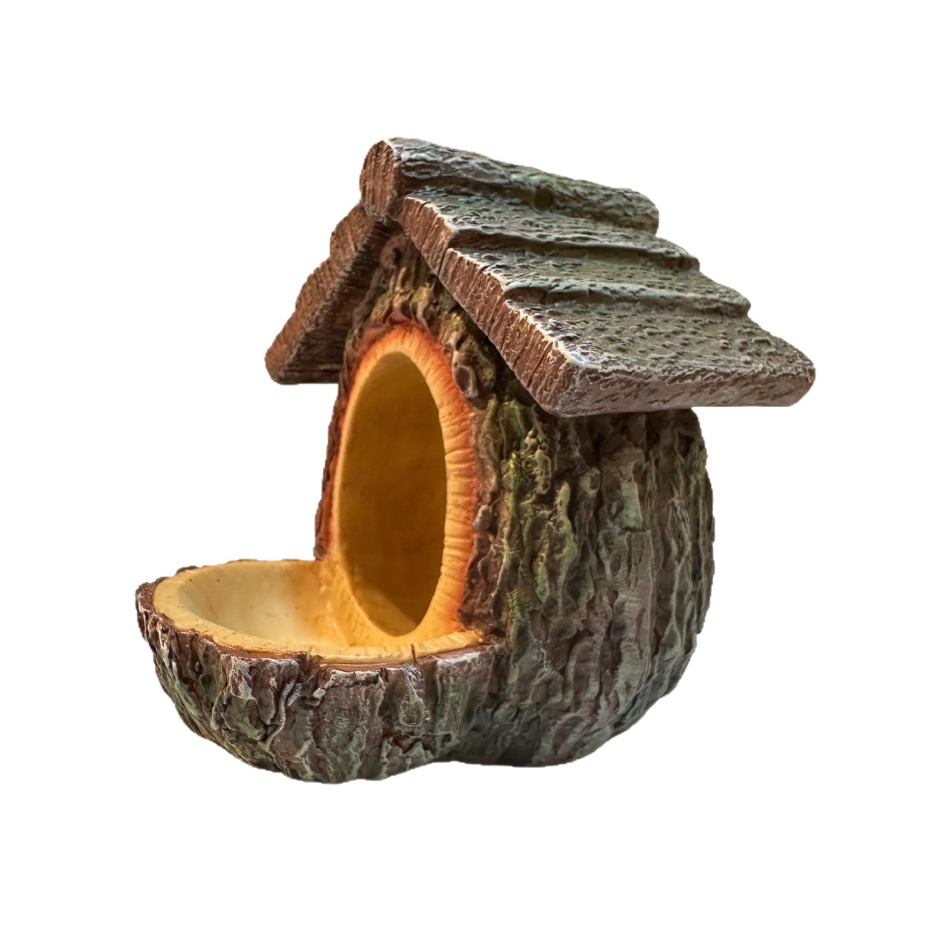 

Stylish Treehouse Bird Feeder for Outdoor Garden Use Resin Crafted Hanging Station with Unobstructed Feeding Platform China Mainland
