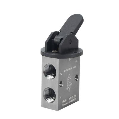 Válvula Mecânica Pneumática de Controle por Manípulo Manual S3HL-08 2 Posições 3 Vias PT 1/4