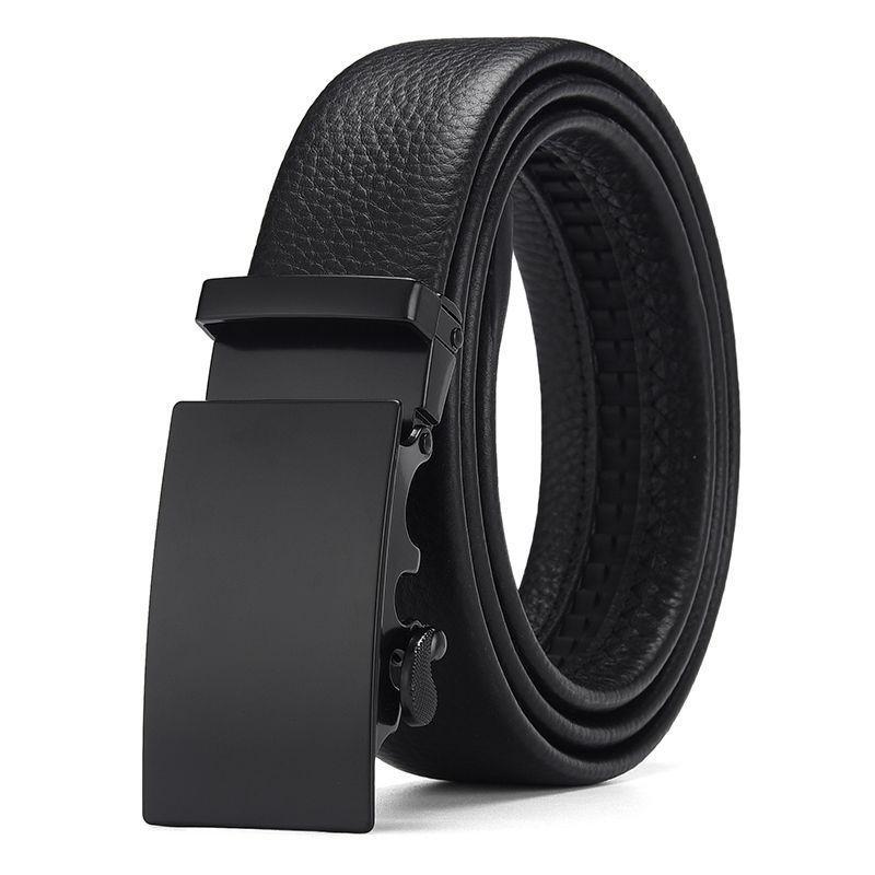 Men's Durable Automatic Buckle Leather Belt - Versatile Youth Business Trend Waistband