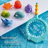 Cross-Border Baby Bath Toys Set: Turtle, Shark, and Animal Squeeze Toys with Water-Squirting and Floating Features.