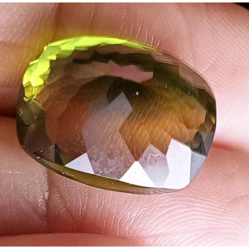 12-13 Ct Natural Bi-Color Tourmaline Cushion Cut Fabulous Certified Gemstone