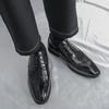 Brogue Business and casual men's leather shoes Comfortable daily style Fashion Party Flat gentleman's shoes Black Brown