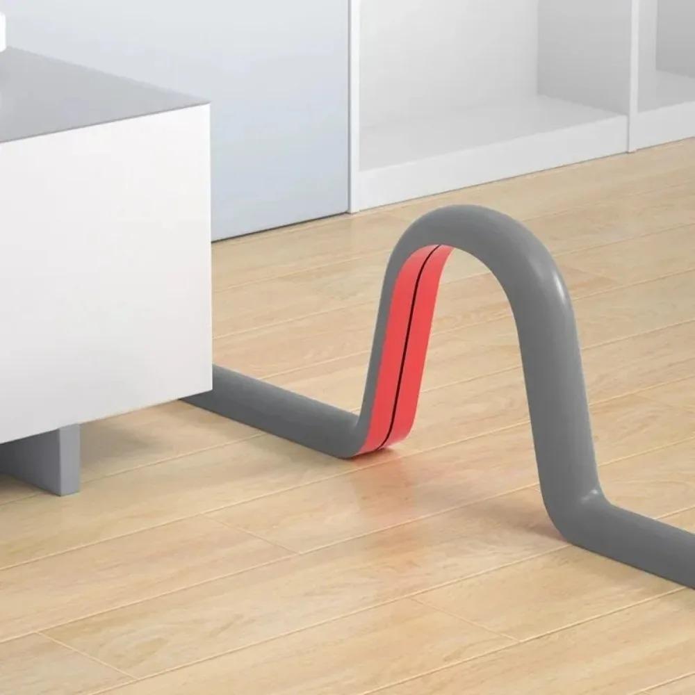 1PC 118.11inch Floor Flame-Retardant Cord Covers For Wires On Floor Self-Adhesive Cord Hider For Household Cable Management