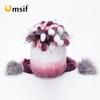 2019 Winter Bomber Hats for Women Rex Rabbit Fur Beanies Hat With Pompoms Women's Warm Knitted Hat Skullies Beanies Female Caps