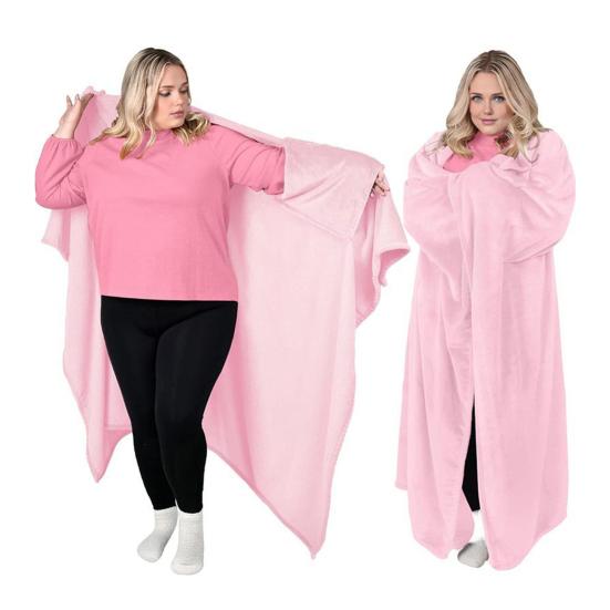 Wearable Blanket Adults Flannel Blanket Shawl Warm Cape Wrap Cozy Winter Blanket for Home Office Living Room Lounge Christmas Gift Idea