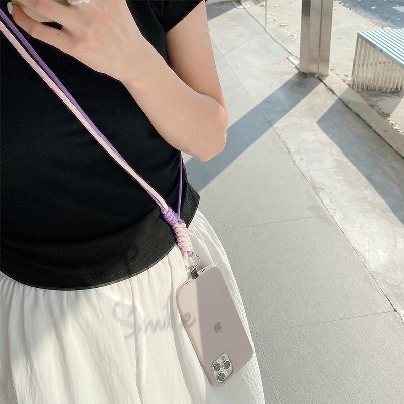 Γυναικείο Δημιουργικό Κορδόνι Κινητού Crossbody με Πλεγμένο Σχοινί και Λουράκι Καρπού