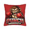 Team Monkey Baby Punch Pillow Case Soft Pillow Cover For Living Room Bed Chair Retro Trendy Cushion Cover