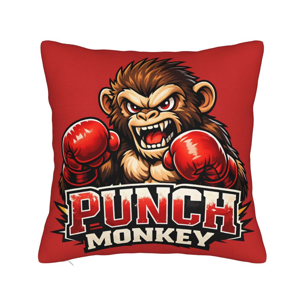 Team Monkey Baby Punch Pillow Case Soft Pillow Cover For Living Room Bed Chair Retro Trendy Cushion Cover