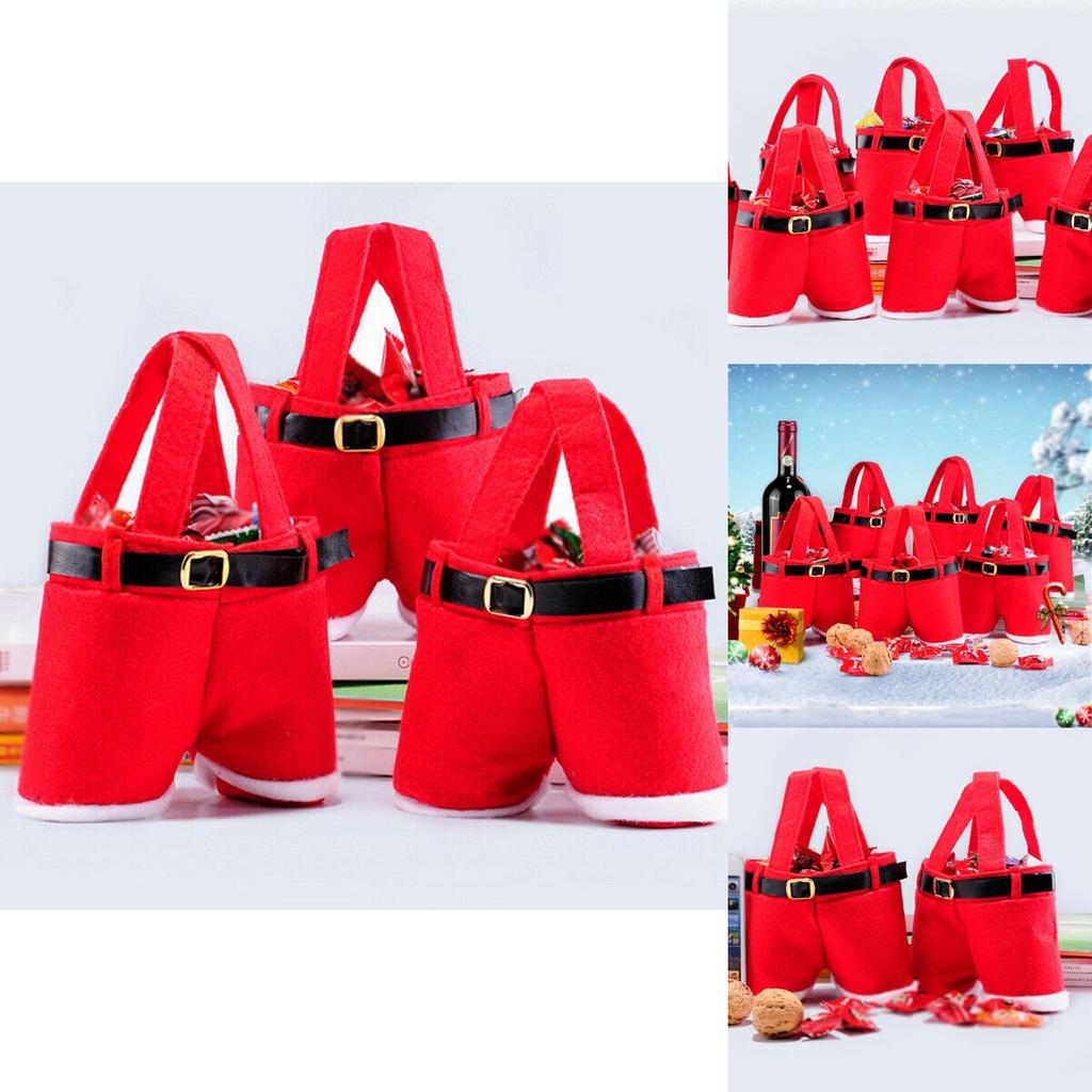 Santa Claus Pants Shaped Christmas Candy Gift Bag For Joyful Holiday Celebrations**