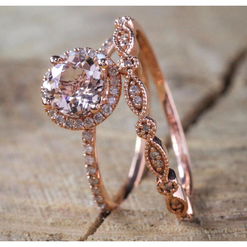 

Elegant 18k Rose Gold Plated Wedding Rings for Women Sparkling Zircon Stackable Band Jewelry Gift no. 10