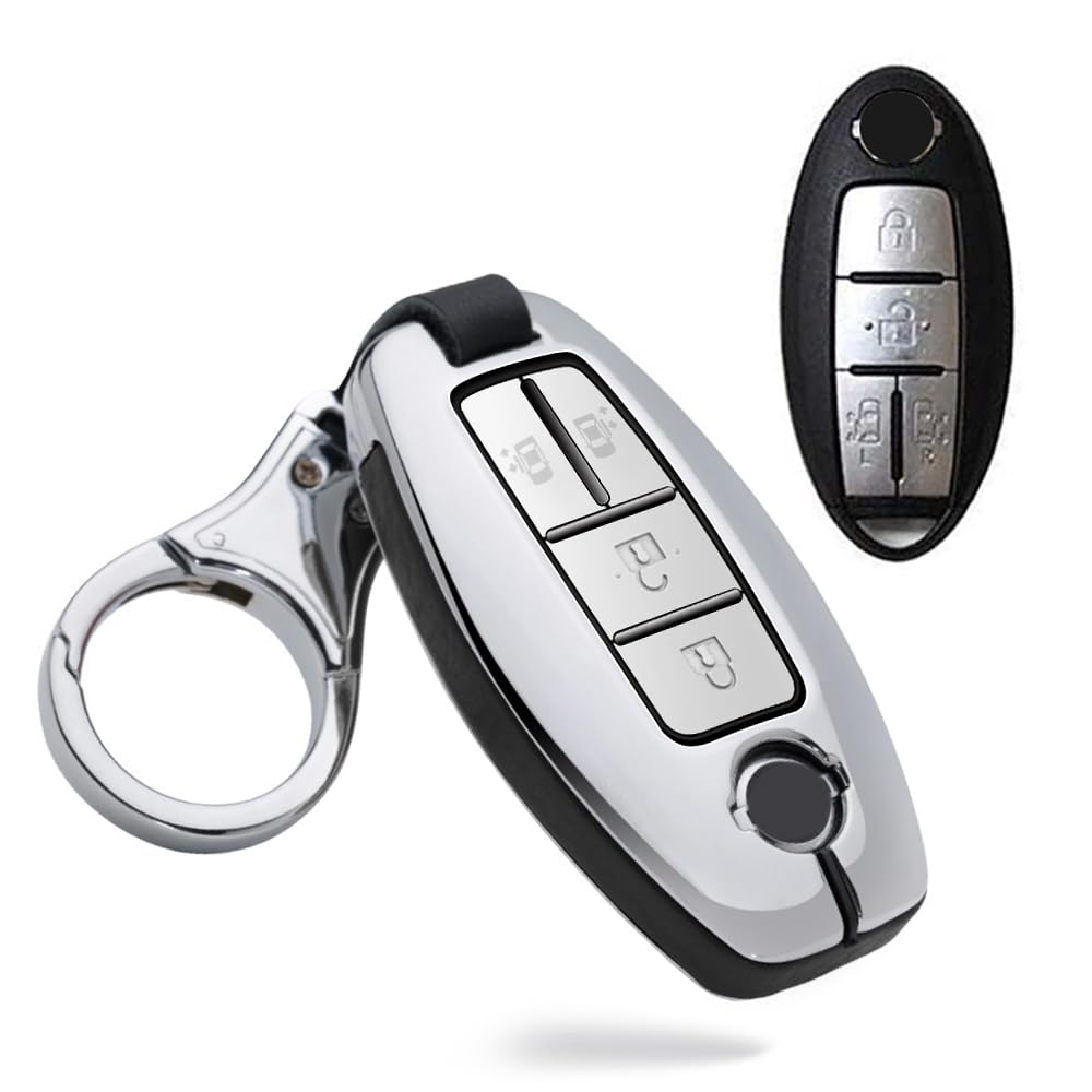 

[KUNIO] Nissan Dedicated Key Case, Key Cover, Key Holder, Aluminum Alloy, NISSAN Serena C25, серебряный