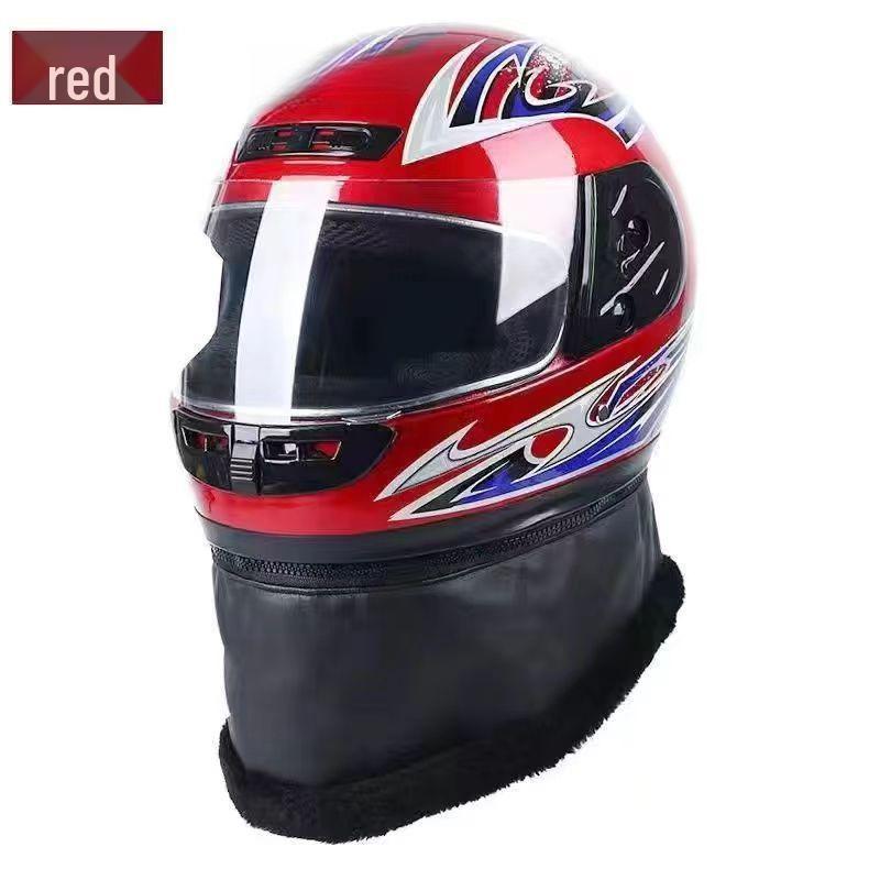 Unisex Full Face Electric Vehicle Helmet - Cold-Proof, Anti-Fog, and Warm for All-Season Riding