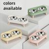 Elevated Stainless Steel/Plastic Pet Bowls Set with Stand, Dual Bowls for Small Dogs and Cats, with Splash Guard - Pet Feeder