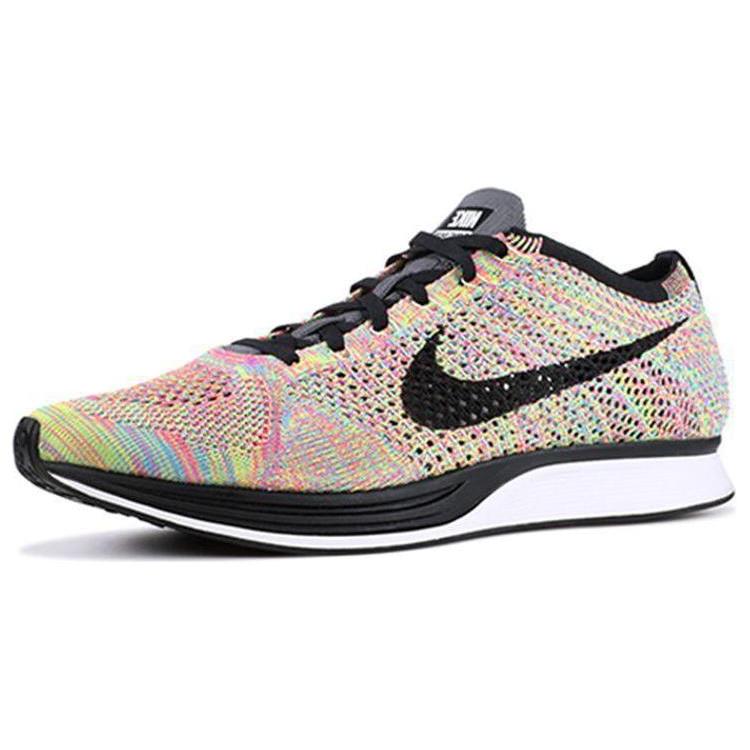 Nike Flyknit Racer 'Multicolor' 2013 (Unisex) Dark Grey / Black-Bl Glow-Pnk Fl Running Shoes 526628 004
