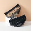 New Briefs Shape Cosmetic Bag Lace Heart Transparent Makeup Storage Pouch Y2K Mesh Toiletry Bag Storage for Travel