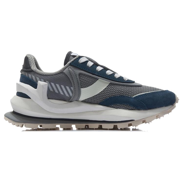 Li Ning Fangyuan Eternal Running Shoes Women's Low Top Shark Gray/Leather Gray Blue/Haze Gray AGCR058-10