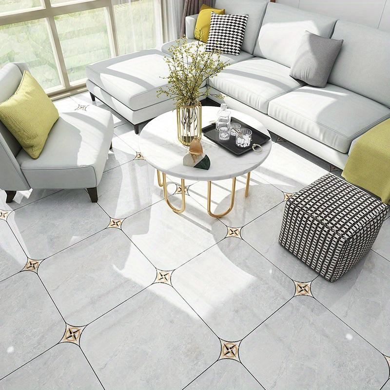 36PCS Bohemian Pattern Tile Diagonal Line Sticker, Self-adhesive Waterproof Living Room Dining Room Kitchen And Bathroom Floor Sticker