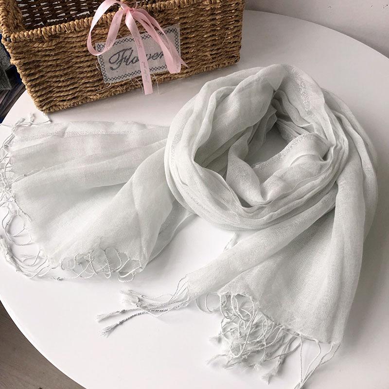 cotton linen light women Scarf Fashion Long Size  Lady Wraps Solid Color Muslim Head Scarf Shawls And Wraps