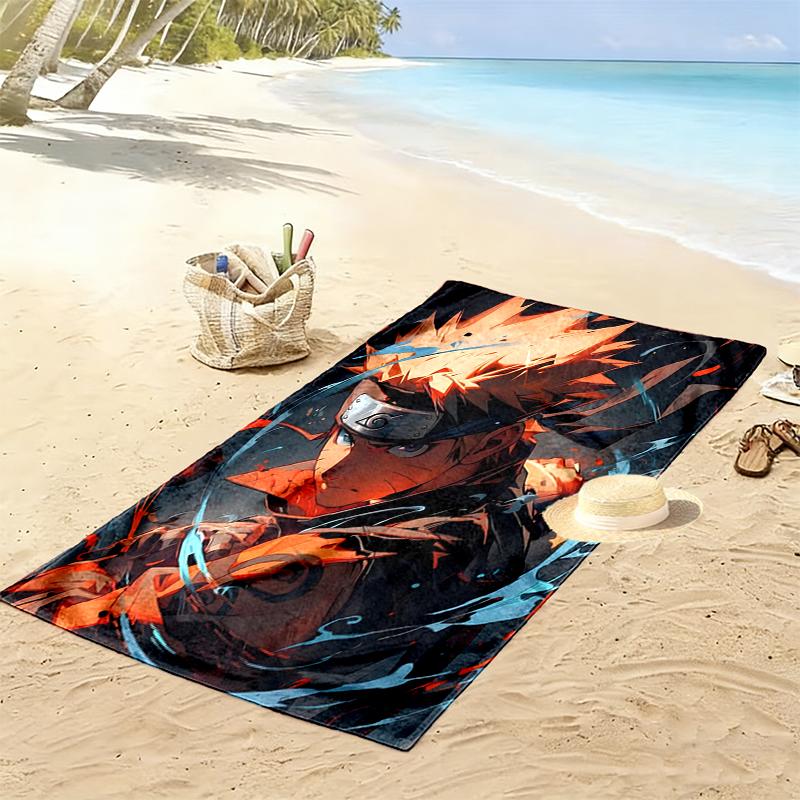 1pc Naruto Beach Towel Ideal Birthday Gift For Family, A Vibrant Beach Towel Suitable for Outdoor Activities