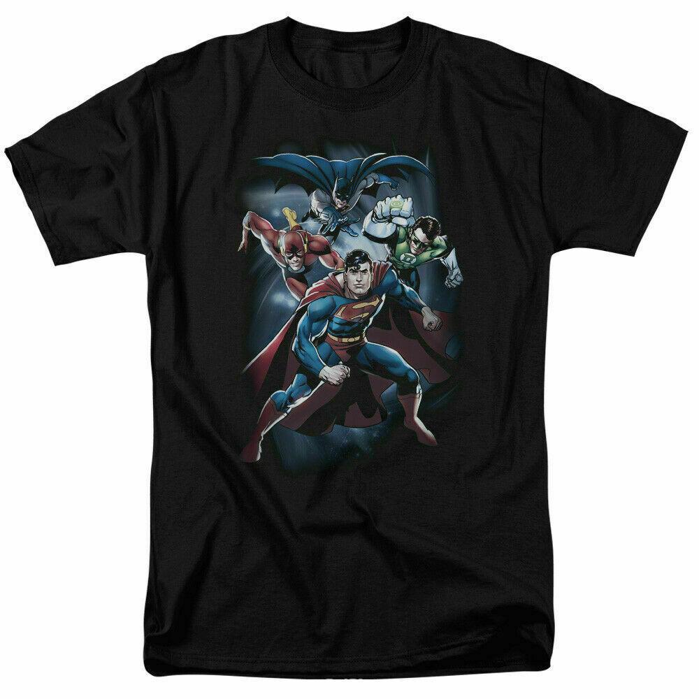 Justice League Cosmic Crew T-shirt Licensed Comic Book Tee Black L