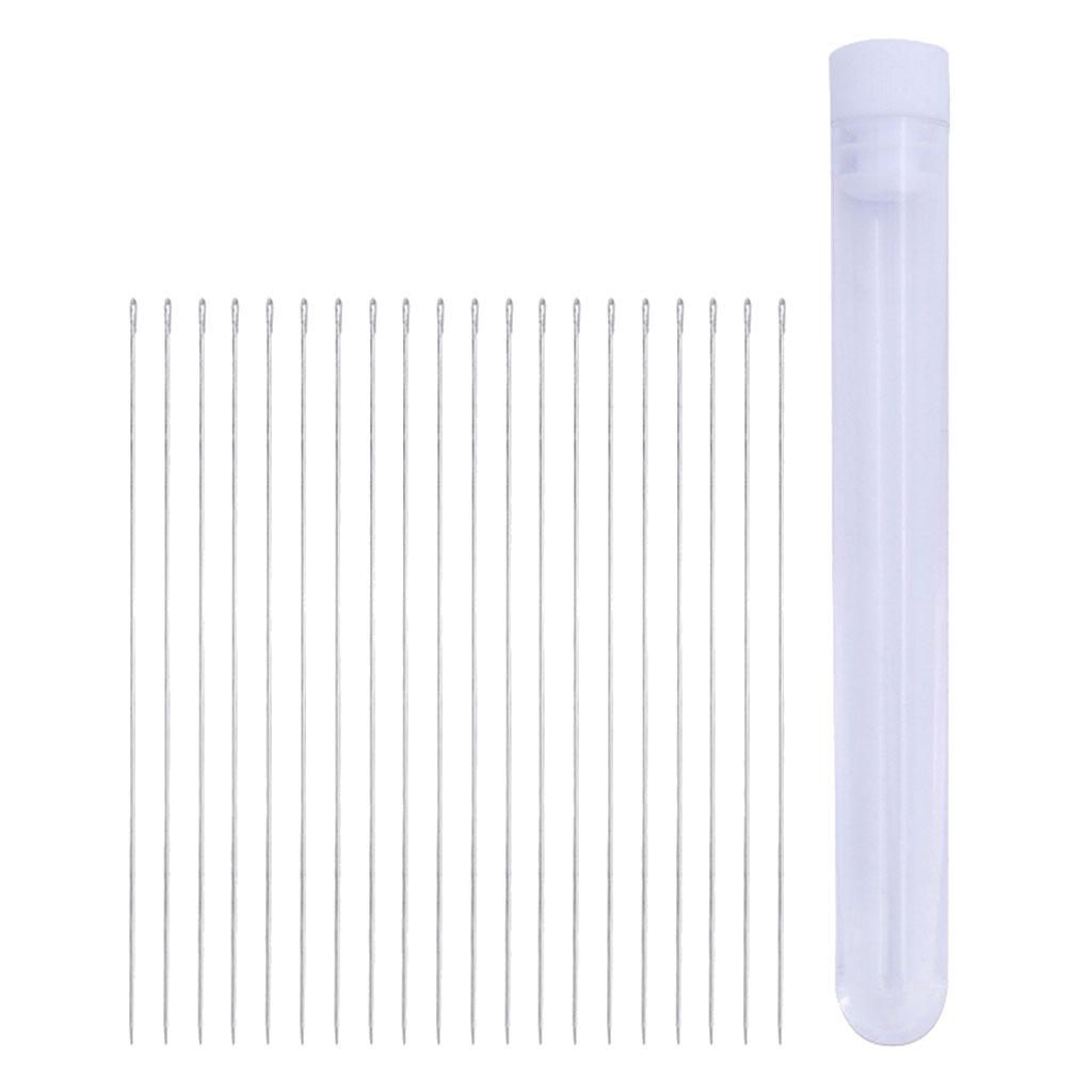 20 Pieces Beading Needle with Storage Bottle for DIY Crafts Jewelry Making