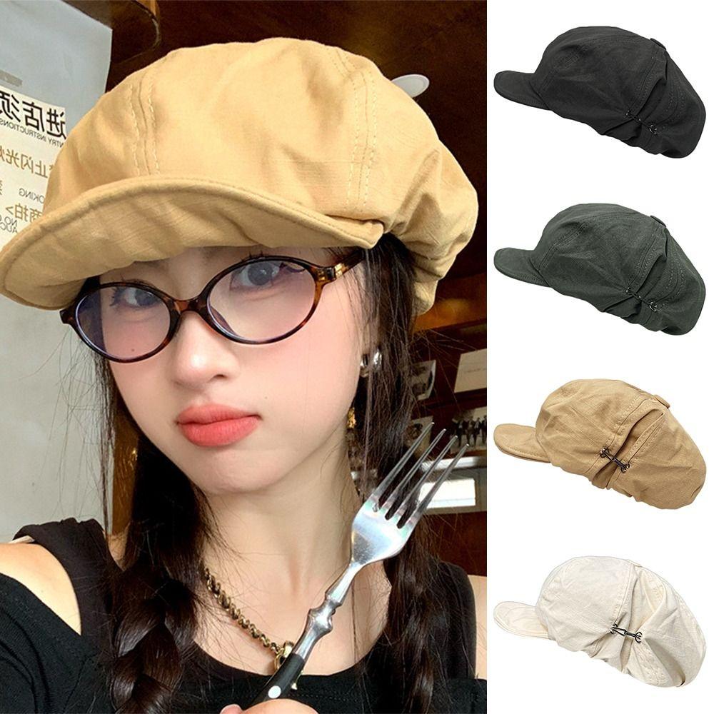Klobouky baret s krátkým okrajem Jednobarevné Dívčí barety Módní Kšiltovka pro Ženy Dívku